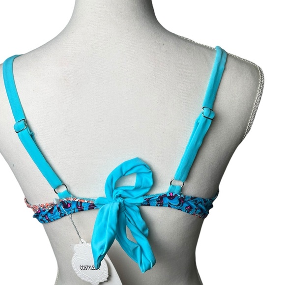 COSTYLEEN womens plus size XXL push up underwire bikini gold hardware tassel NWT - Picture 4 of 7